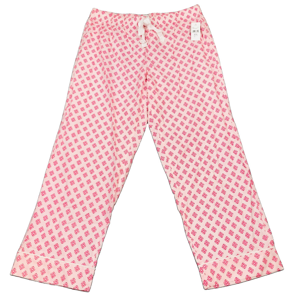 J Crew Women’s XXL Pajama Lounge Pants 100% Cotton Lightweight Pink New CA16